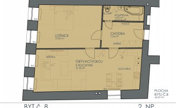 Pronájem zrekonstruovaného bytu 2+kk, Valašské Klobouky - centrum města | I-reality.eu